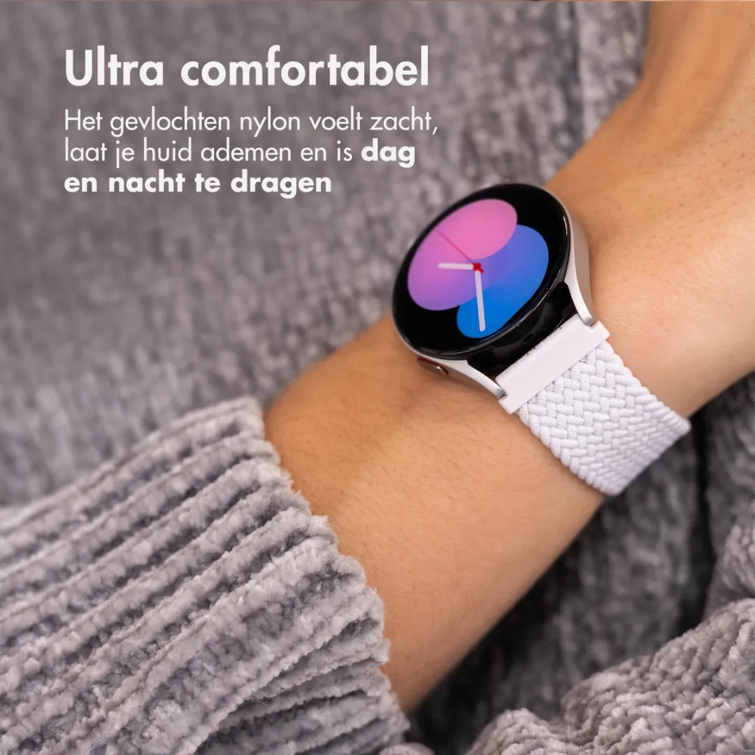 Imoshion Nylon Geweven Smartwatchband 20mm - Wit