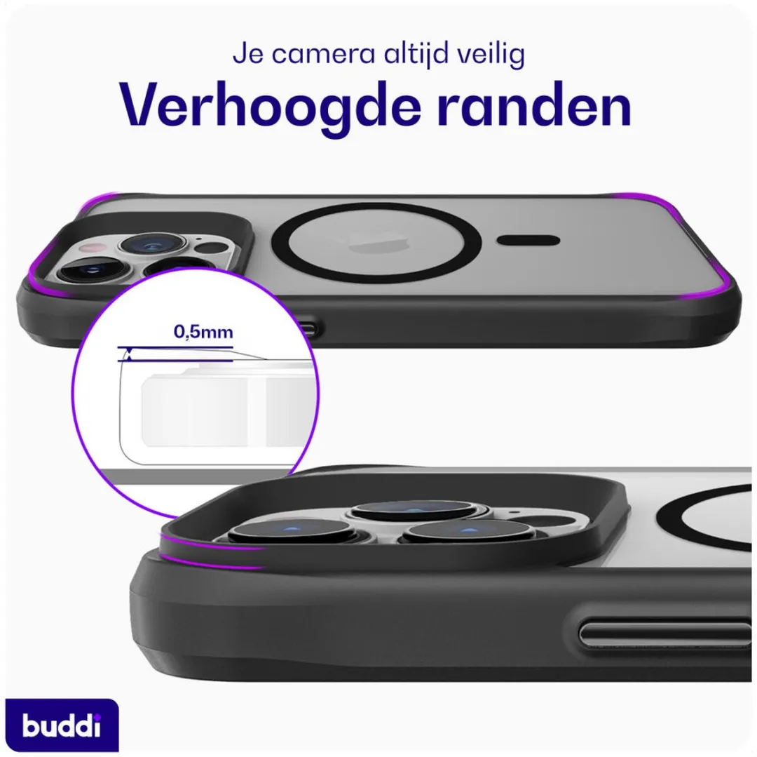 Buddi Hybrid Hoesje iPhone 13 Pro - MagSafe - Matte Zwart