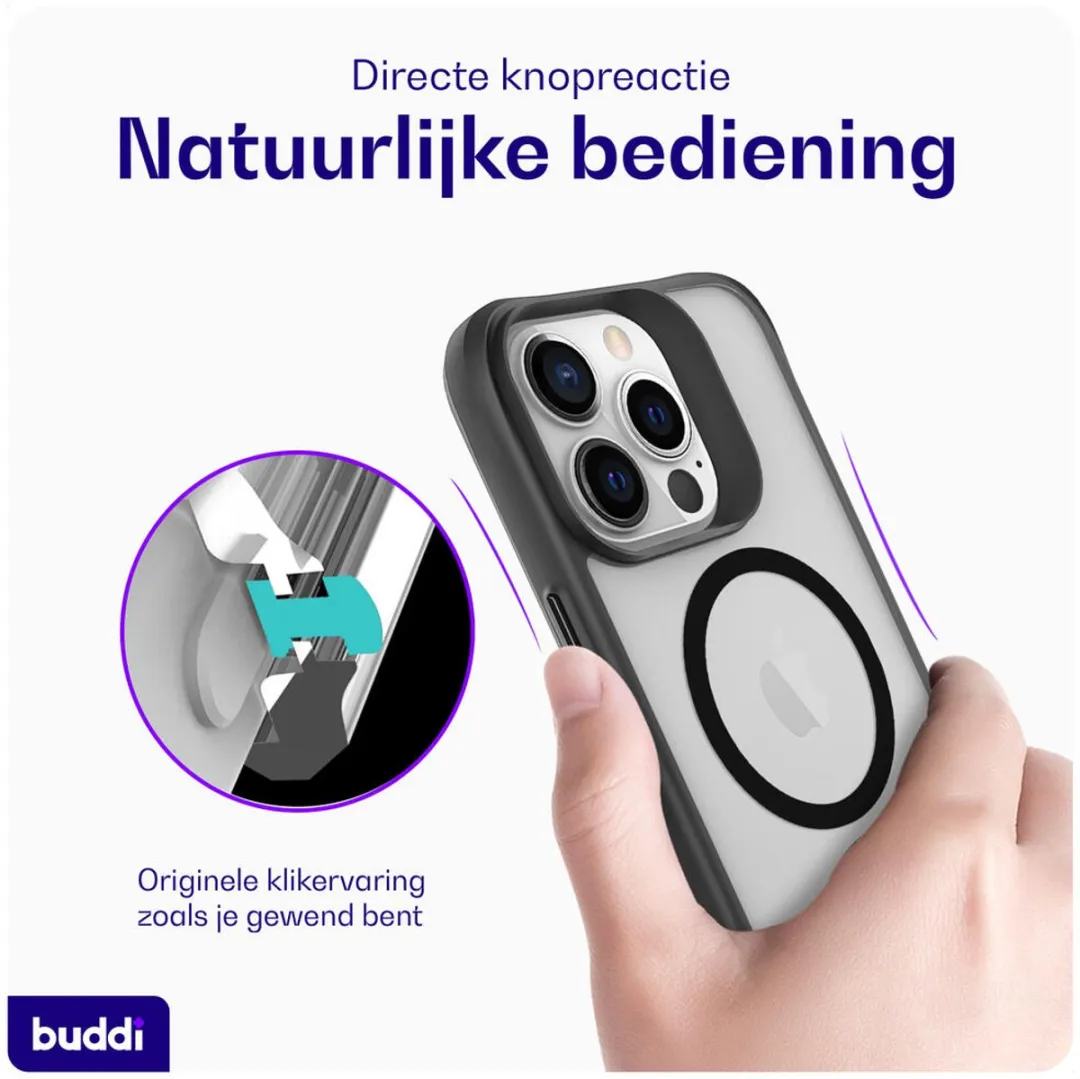 Buddi Hybrid Hoesje iPhone 13 Pro - MagSafe - Matte Zwart