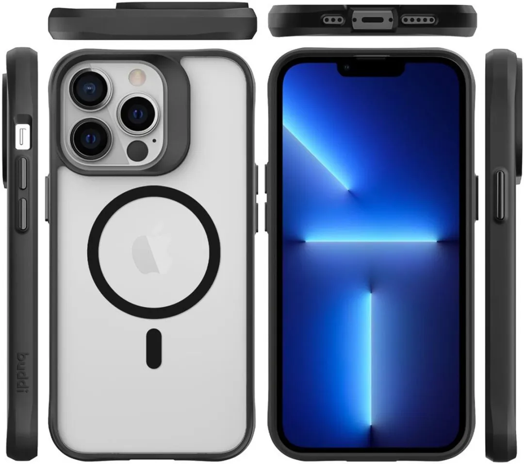 Buddi Hybrid Hoesje iPhone 13 Pro - MagSafe - Matte Zwart