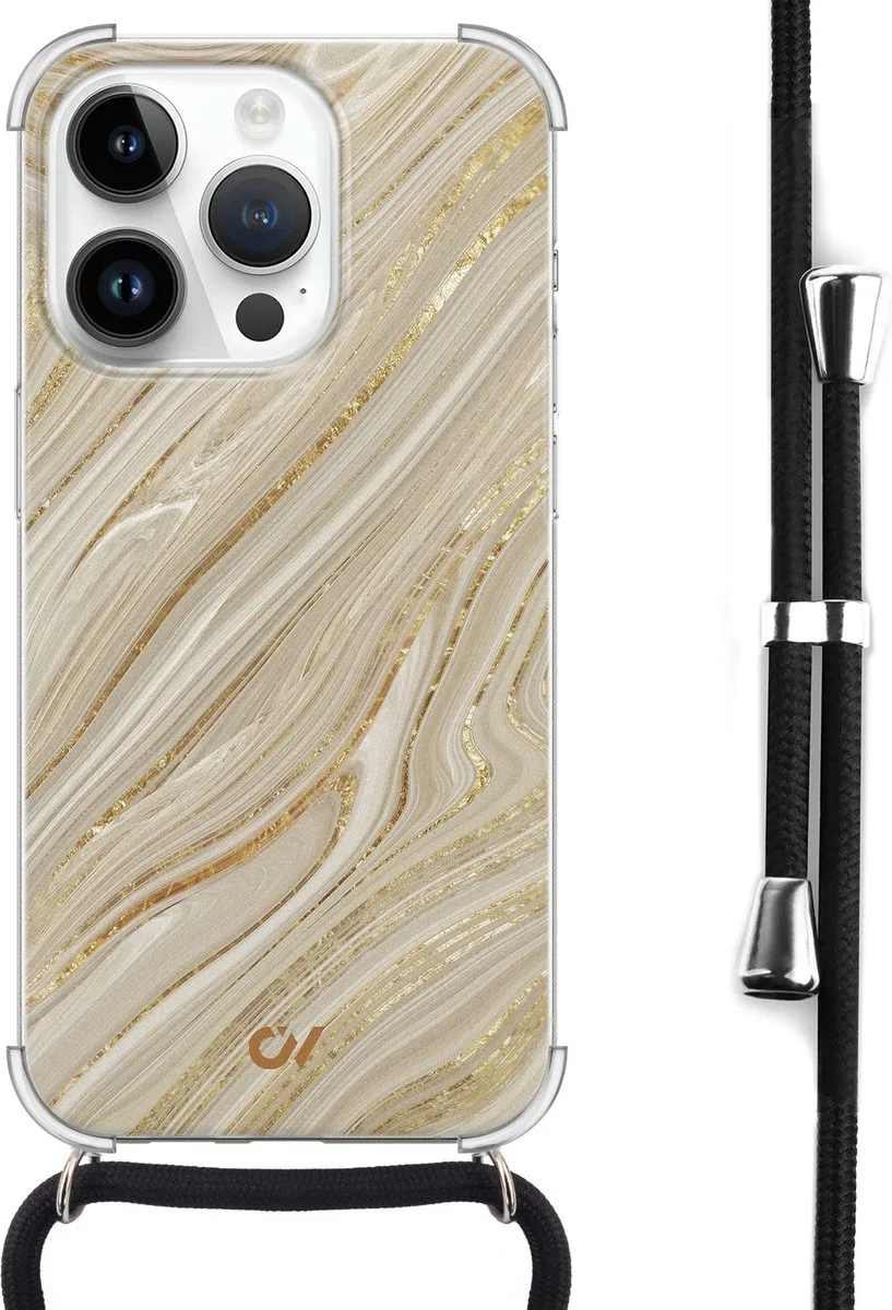 Casevibes Telefoonhoesje iPhone 14 Pro Max Golden Marble