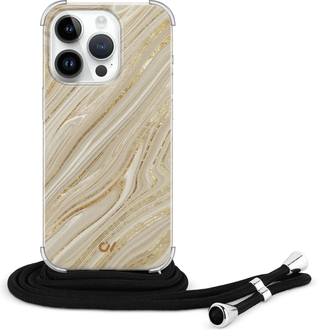 Casevibes Telefoonhoesje iPhone 14 Pro Max Golden Marble - C/14PM/UV/003
