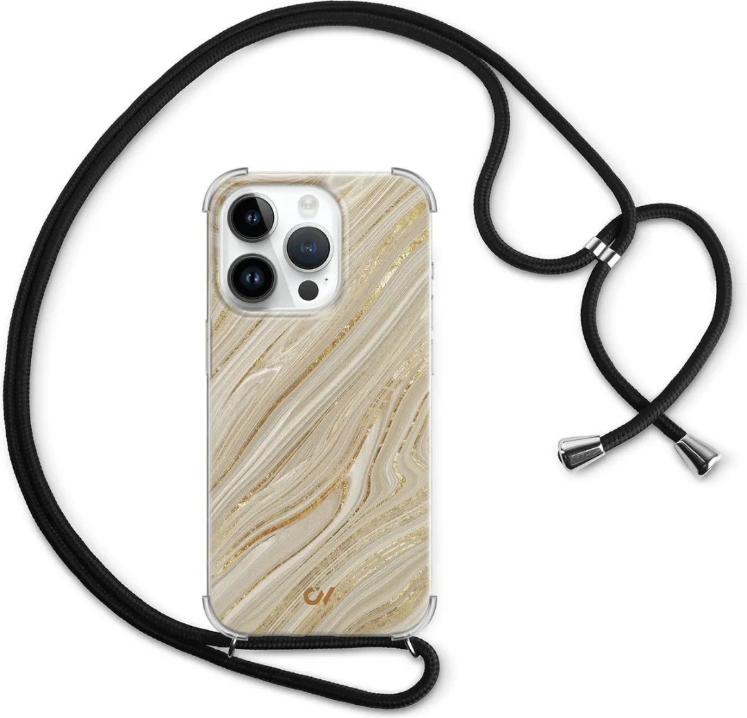 Casevibes Telefoonhoesje iPhone 14 Pro Max Golden Marble - C/14PM/UV/003