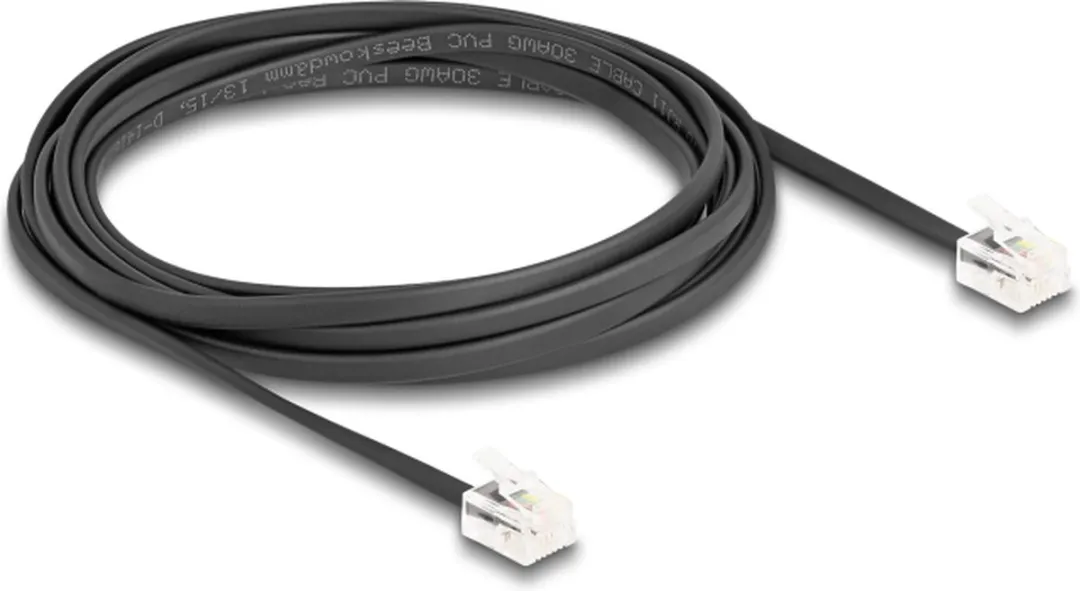 Delock Telefonkabel RJ11 RJ11 - 2m - Zwart