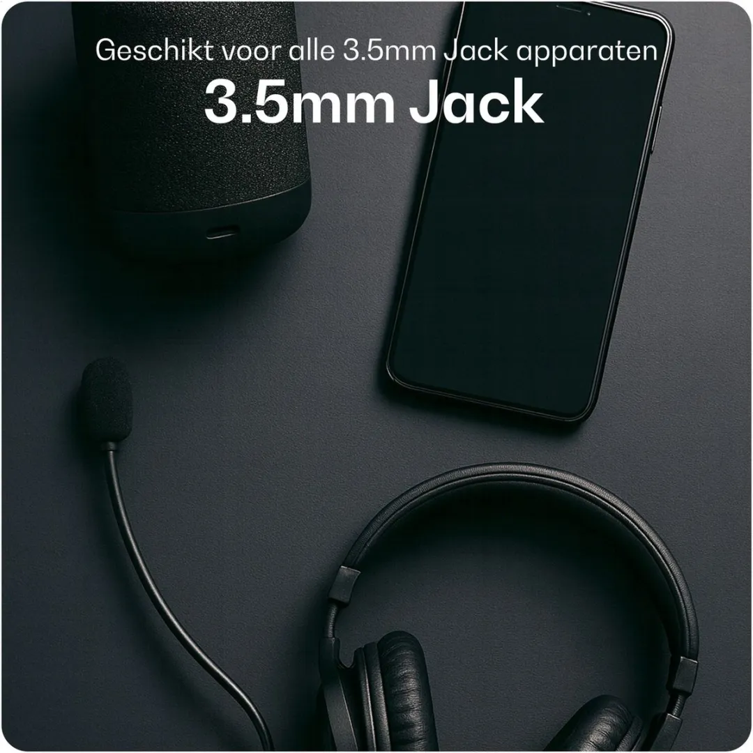 Buddi Flex Audio Kabel Jack naar USB-C 1M - DAC Chip - Zwart