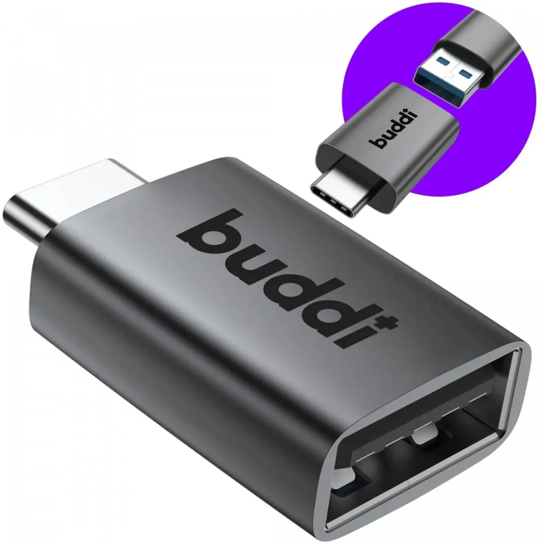 Buddi Ease USB-A naar USB-C Adapter
