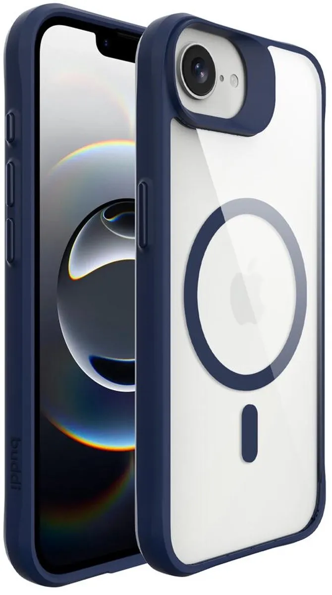 Buddi Hybrid Hoesje iPhone 16/17 - MagSafe - Transparant Blauw