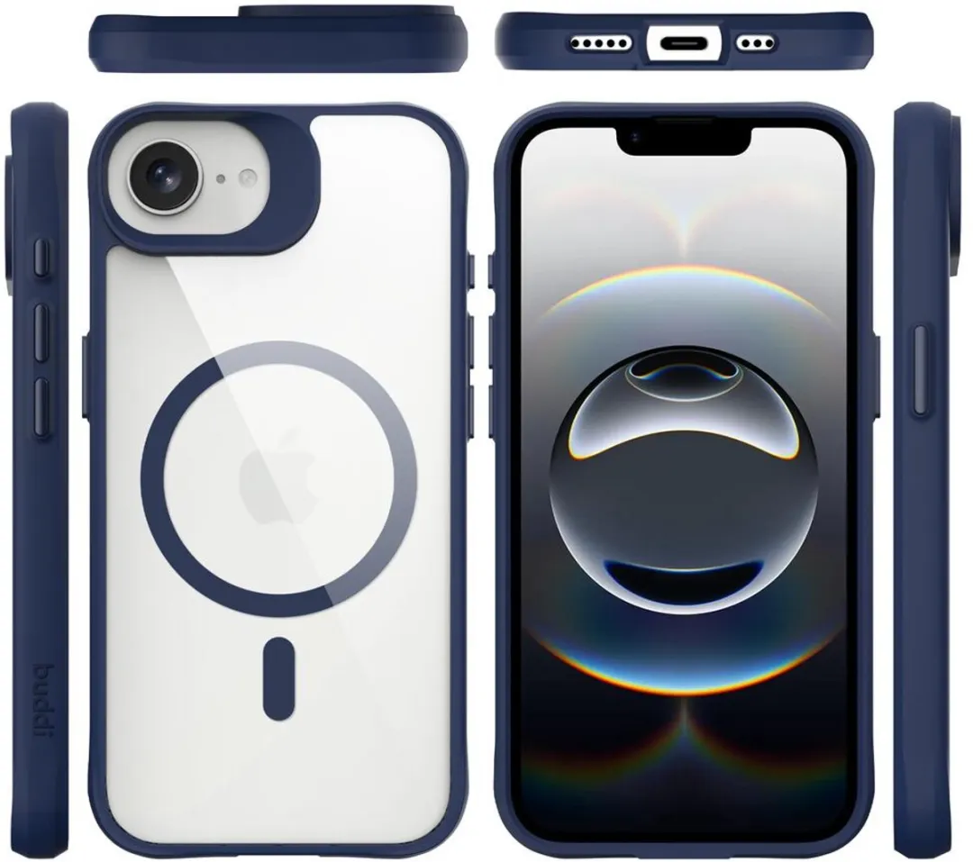 Buddi Hybrid Hoesje iPhone 16/17 - MagSafe - Transparant Blauw