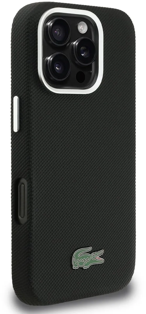Lacoste Back Cover Case iPhone 16 Pro Max LAIP16PM - Zwart