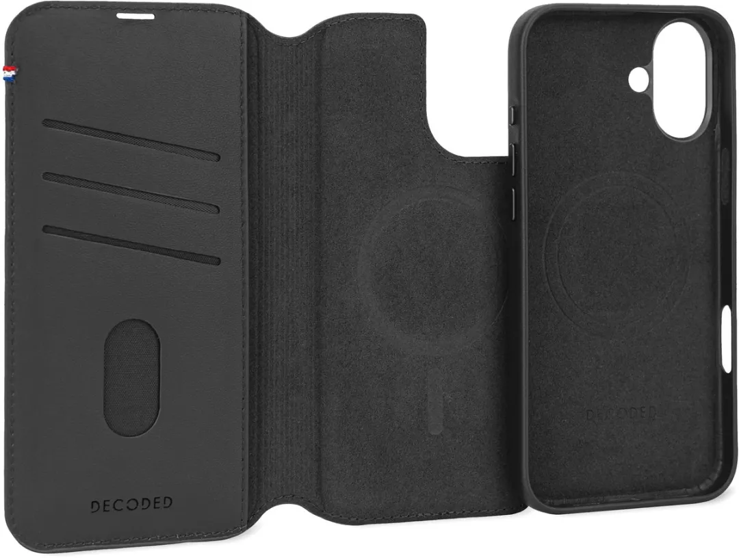 Decoded D25IPO16DW5BK Wallet Case iPhone 16 - 3 Pasjes - Zwart - afbeelding 6 van 6