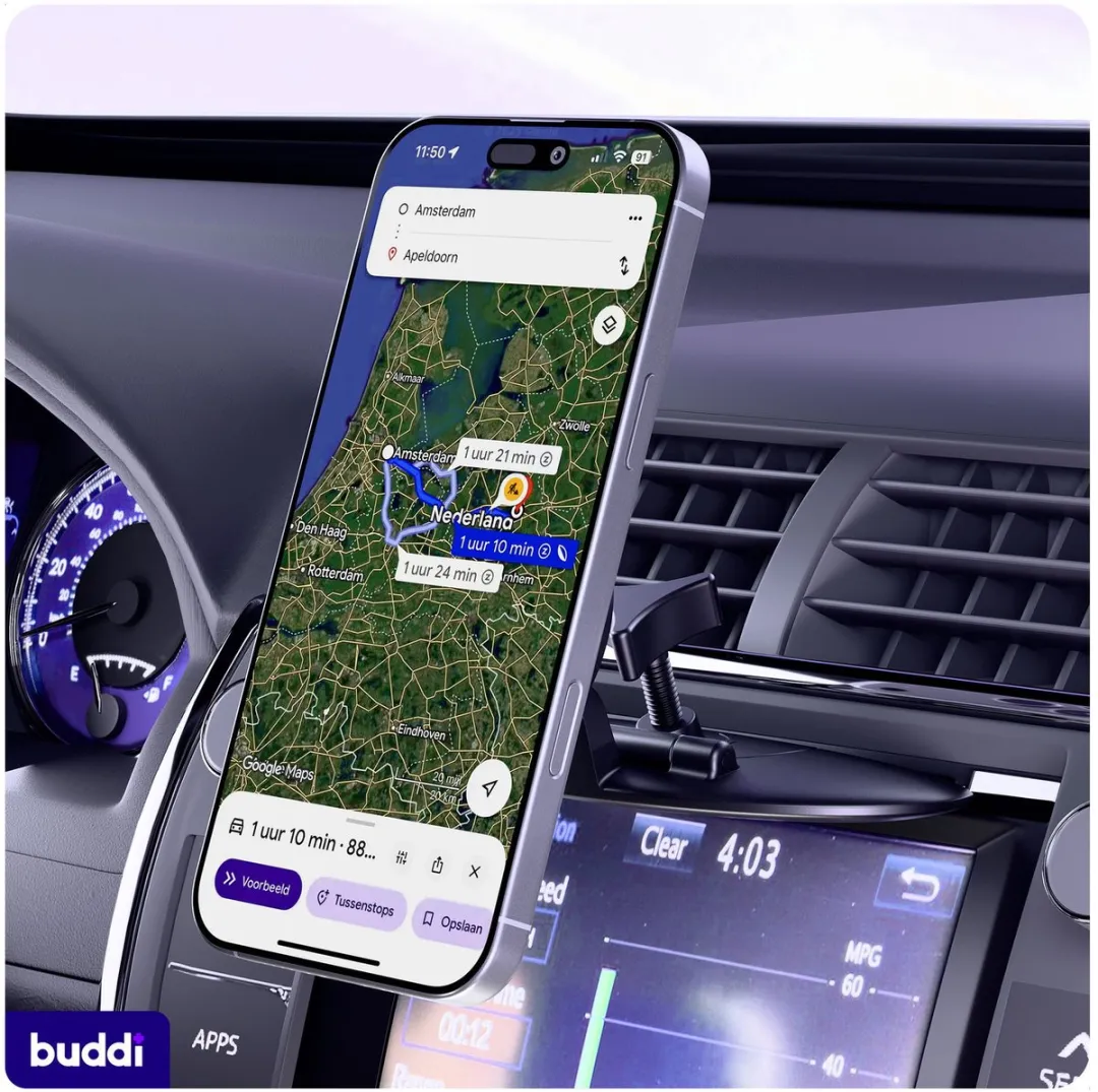 Buddi MagWay Universele MagSafe Telefoonhouder Auto - Zwart
