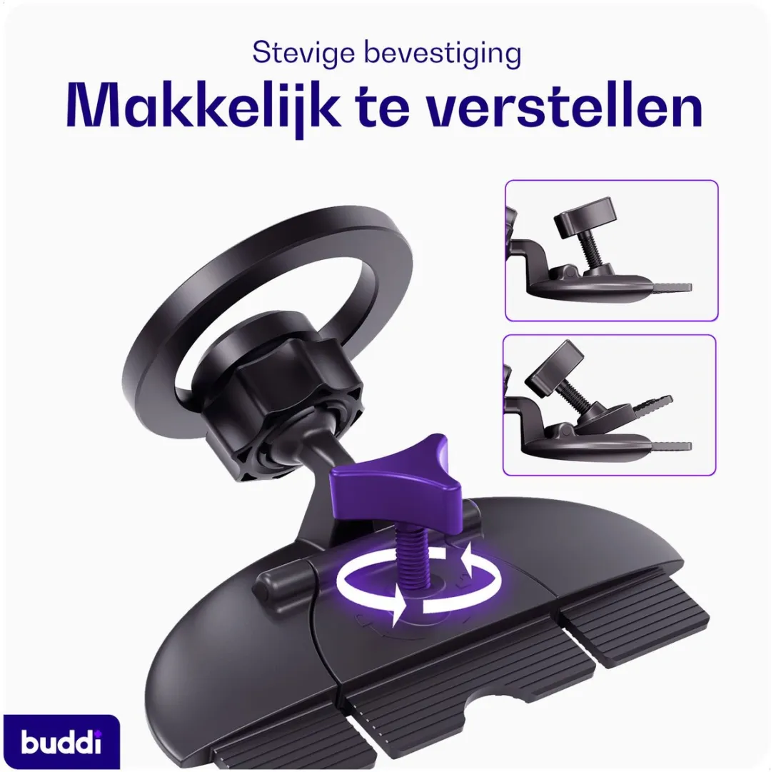 Buddi MagWay Universele MagSafe Telefoonhouder Auto - Zwart