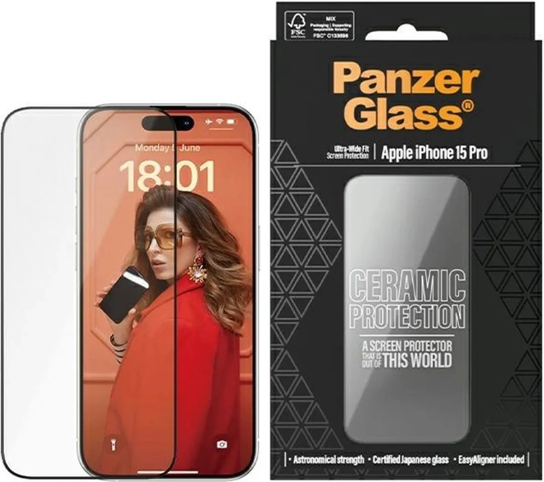 PanzerGlass Ceramisch Glas iPhone 15 Pro - Positioner - 1 Stuk - afbeelding 6 van 6