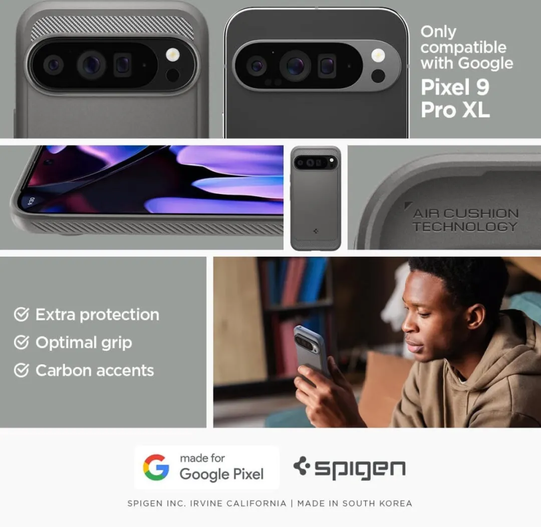 Spigen Rugged Armor Hoesje 8809971227193 - Google Pixel 9 Pro XL - Grijs