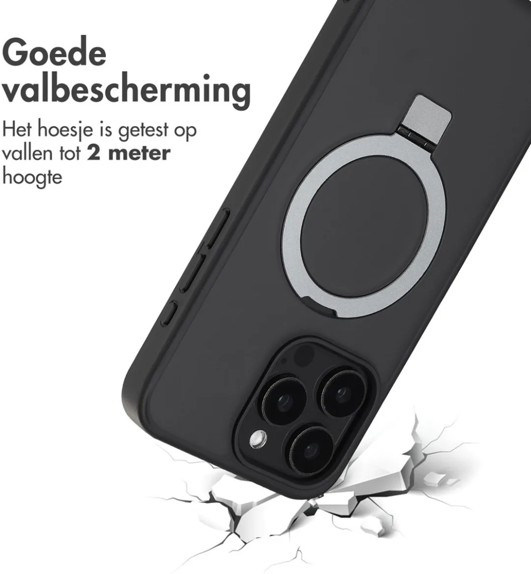 Accezz Hoesje iPhone 15 Pro Max - MagSafe Ring Stand - Zwart