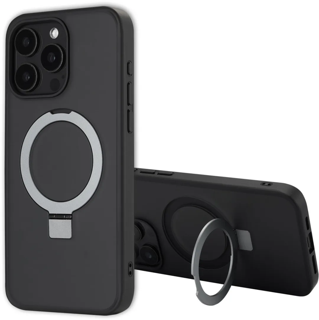 Accezz Hoesje iPhone 15 Pro Max - MagSafe Ring Stand - Zwart