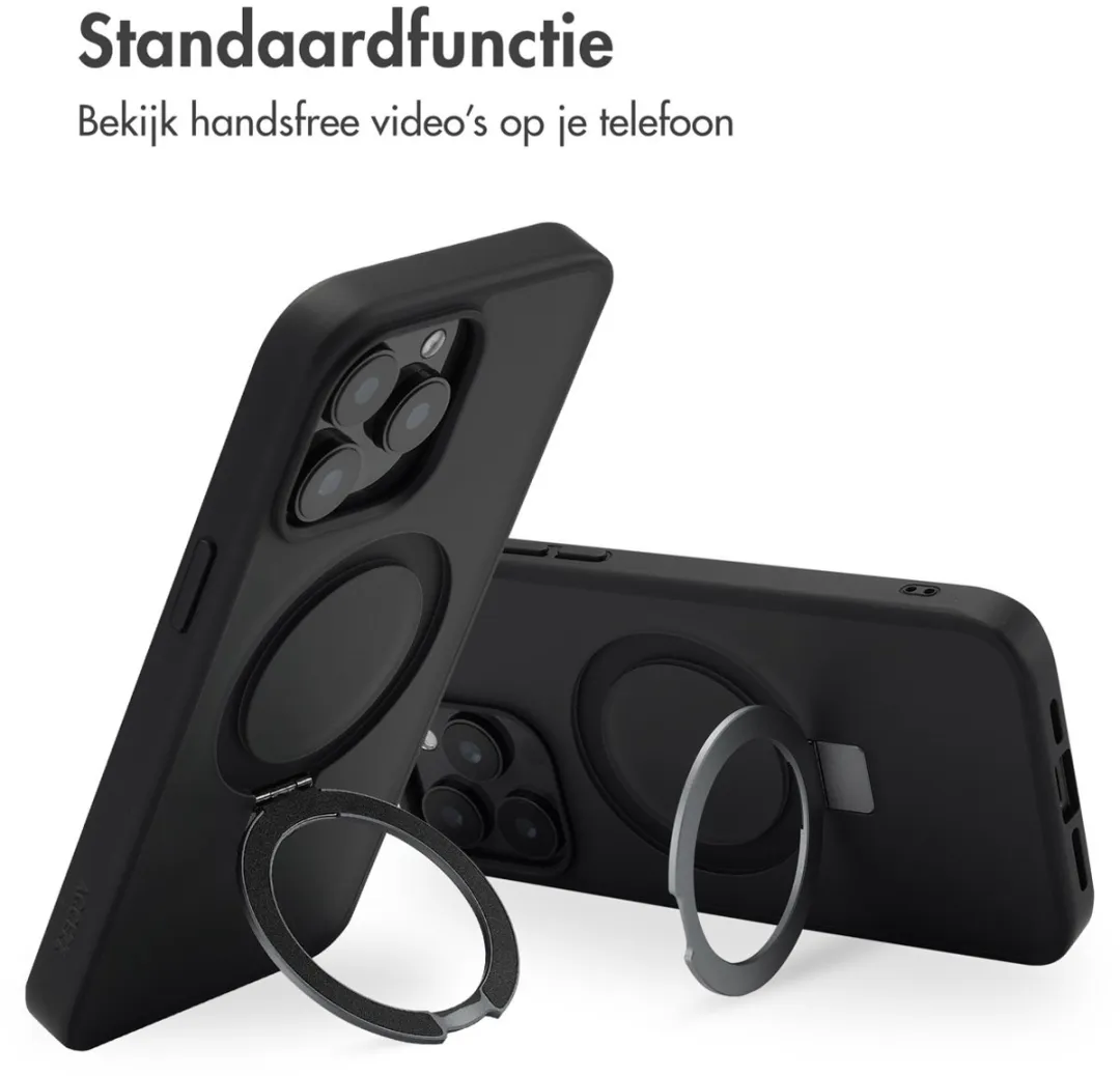 Accezz Hoesje iPhone 15 Pro Max - MagSafe Ring Stand - Zwart