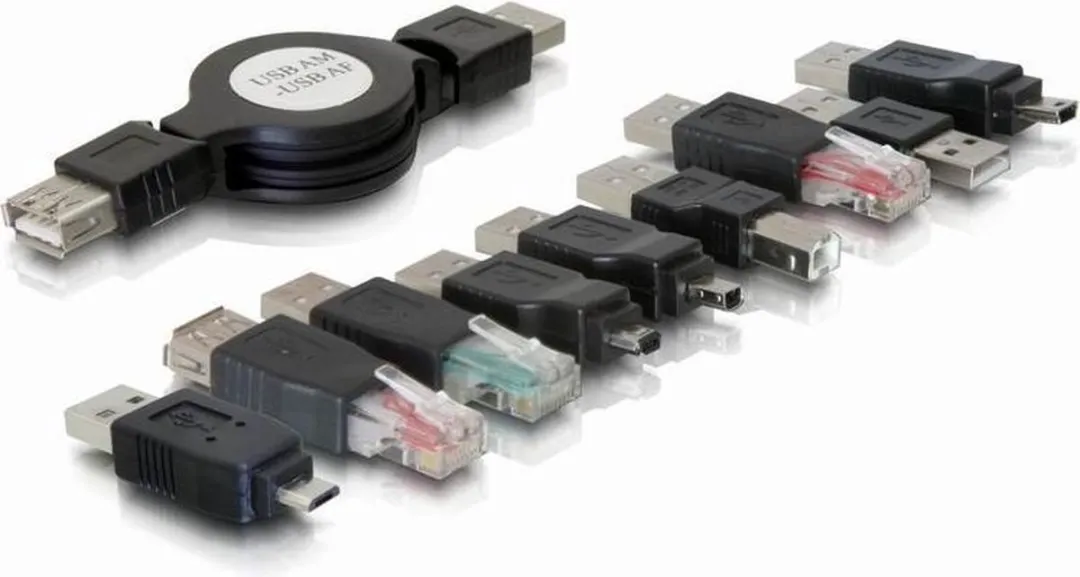 Delock ZU USB Adapterkit 10-delig - Zwart