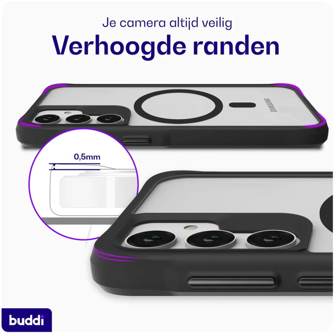Buddi Hybrid Hoesje Samsung Galaxy A55 - MagSafe - Matte Zwart