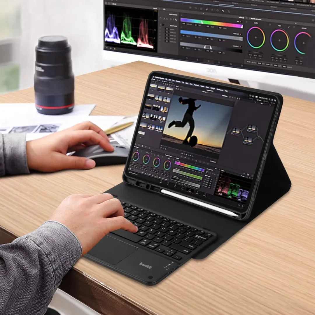 Buddi Zuna Hoes iPad Pro 11 (2024) - Bluetooth Toetsenbord - Zwart