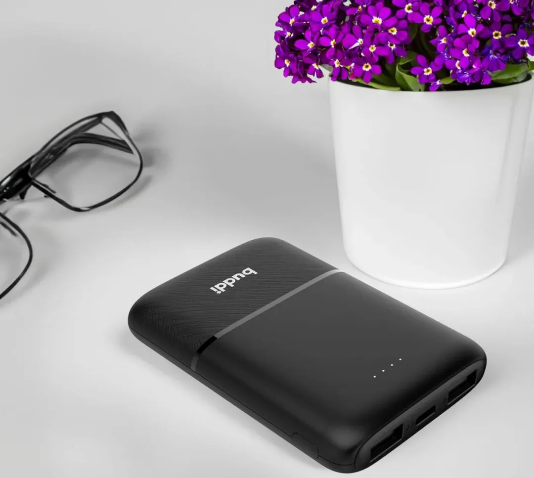 Buddi Go 5.000 Powerbank - 2x opladen - USB-C/USB-A - Zwart