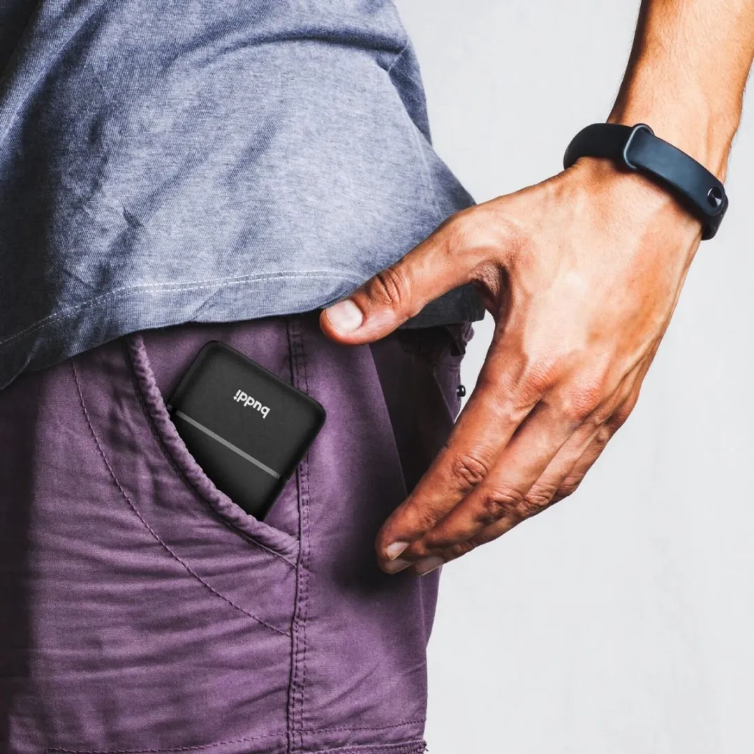 Buddi Go 5.000 Powerbank - 2x opladen - USB-C/USB-A - Zwart