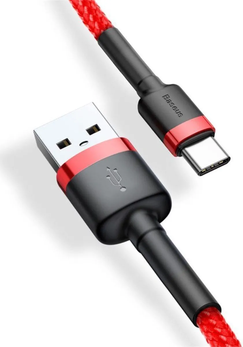 Baseus Cafule USB/USB-C Kabel 3A 1M - Rood