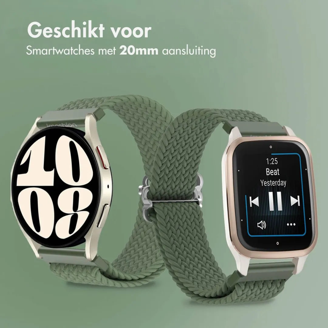 Imoshion Nylon Geweven Smartwatchband 20mm - Groen