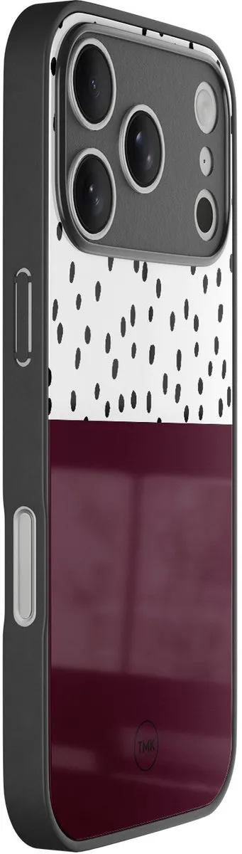 Casevibes iPhone 17 Pro Max Hoesje - Burgundy Dots - Zwart