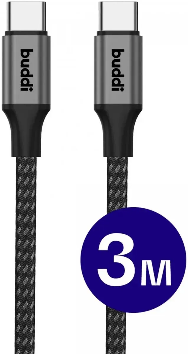 Buddi Flex USB-C naar USB-C Kabel 60W