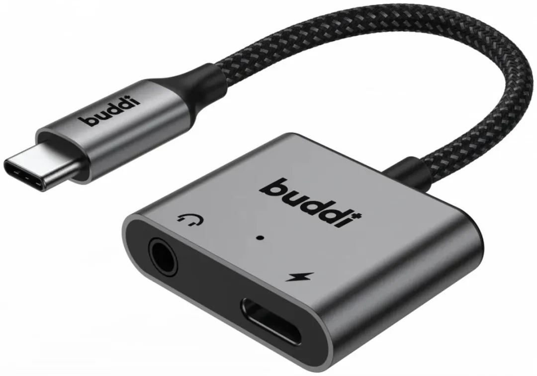 Buddi Ease USB-C naar USB-C Adapter 60W PD - Grijs