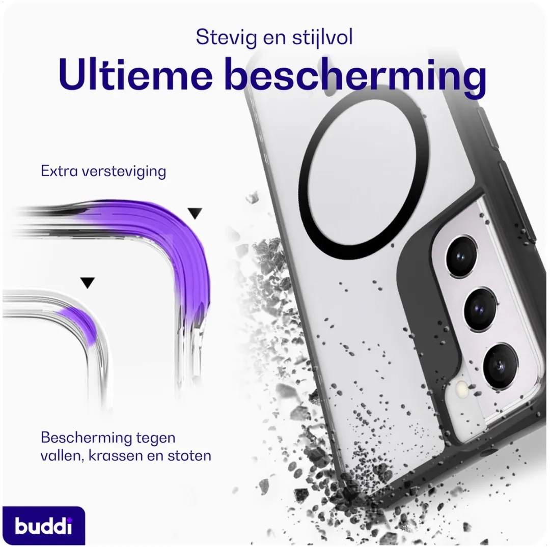 Buddi Hybrid Hoesje Samsung Galaxy S22 - MagSafe - Matte Zwart
