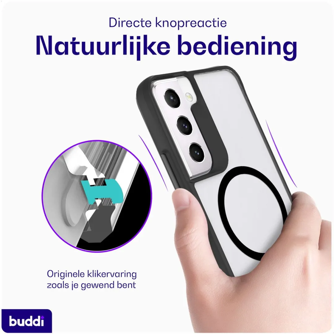 Buddi Hybrid Hoesje Samsung Galaxy S22 - MagSafe - Matte Zwart
