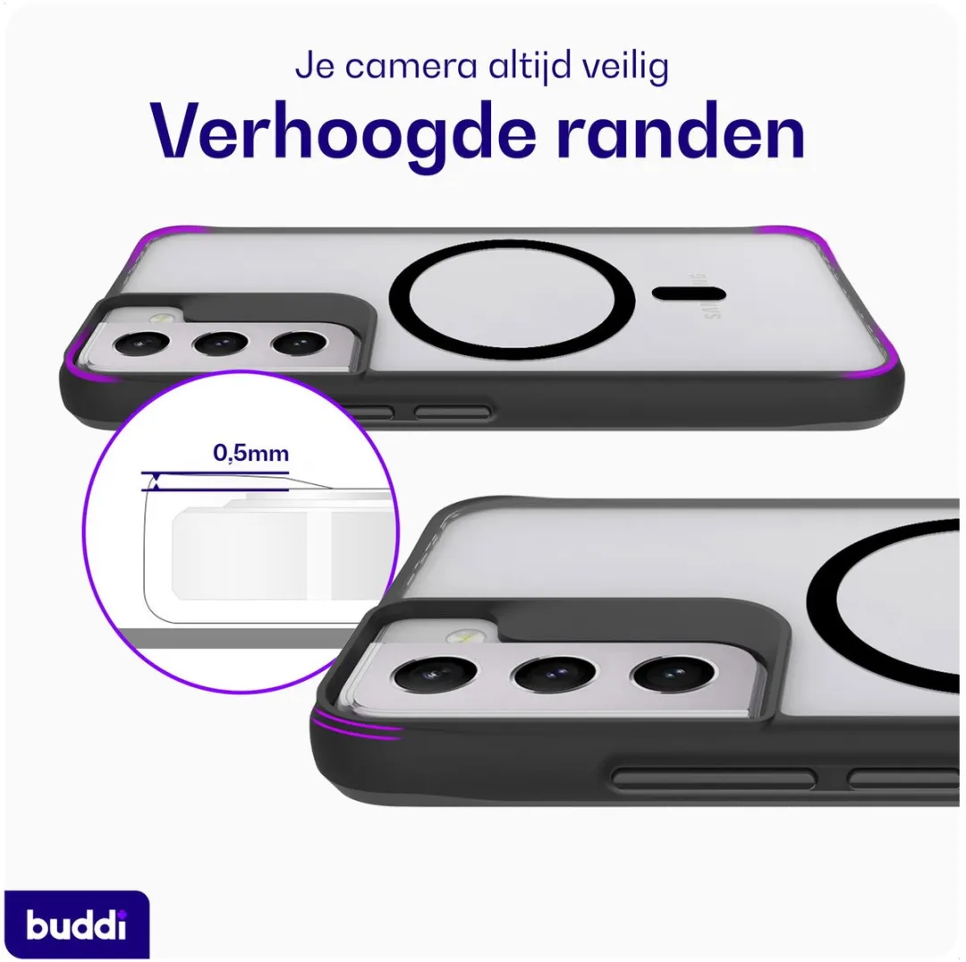 Buddi Hybrid Hoesje Samsung Galaxy S22 - MagSafe - Matte Zwart