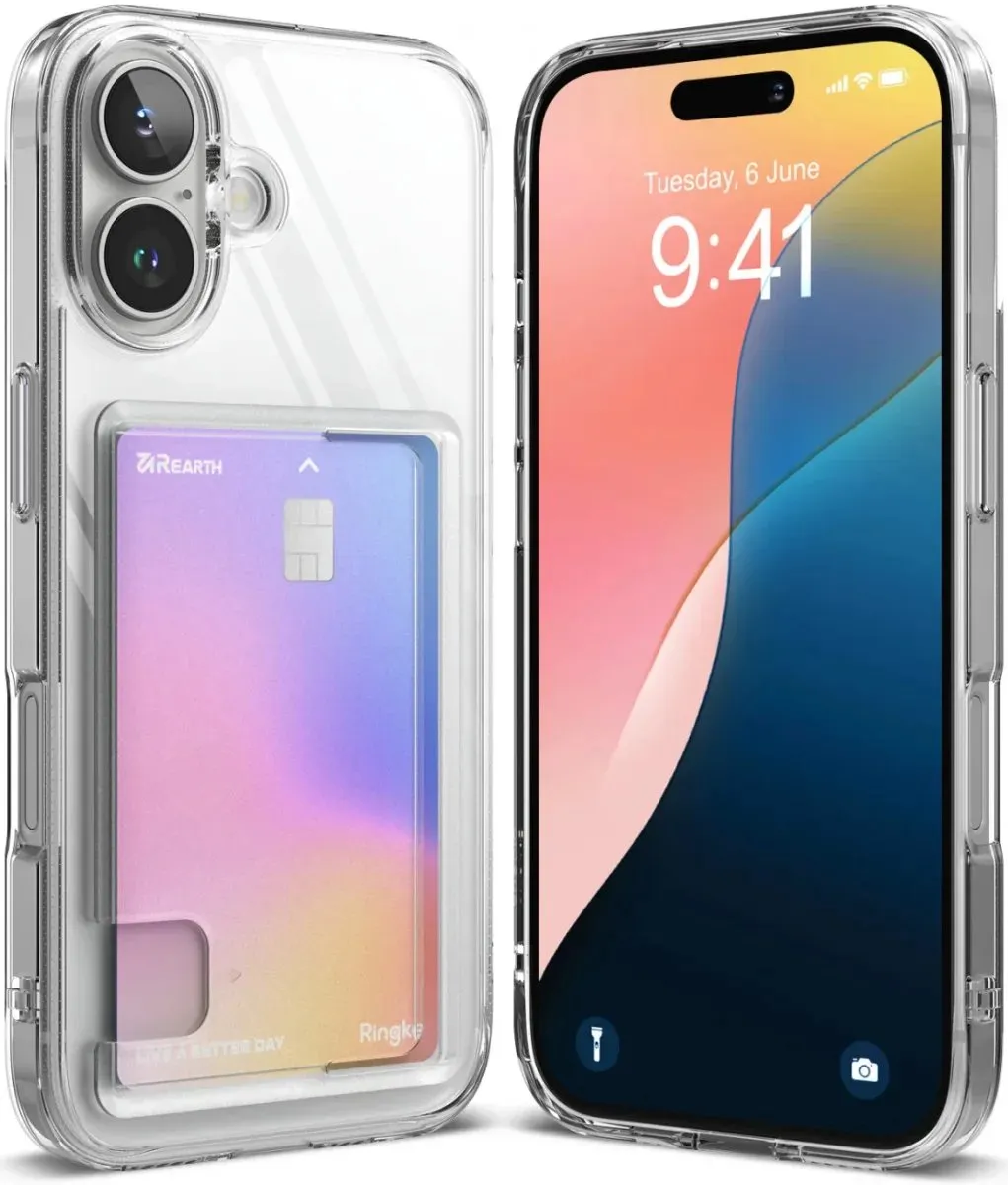 Ringke Fusion Card Hoesje iPhone 16 Plus - Transparant