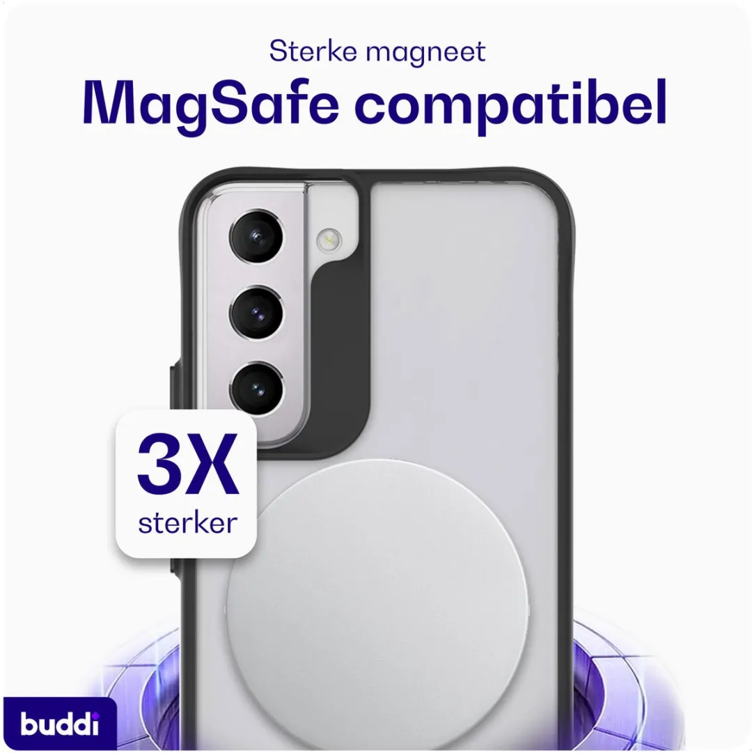 Buddi Hybrid Hoesje Samsung Galaxy S22 Plus - MagSafe - Matte Zwart