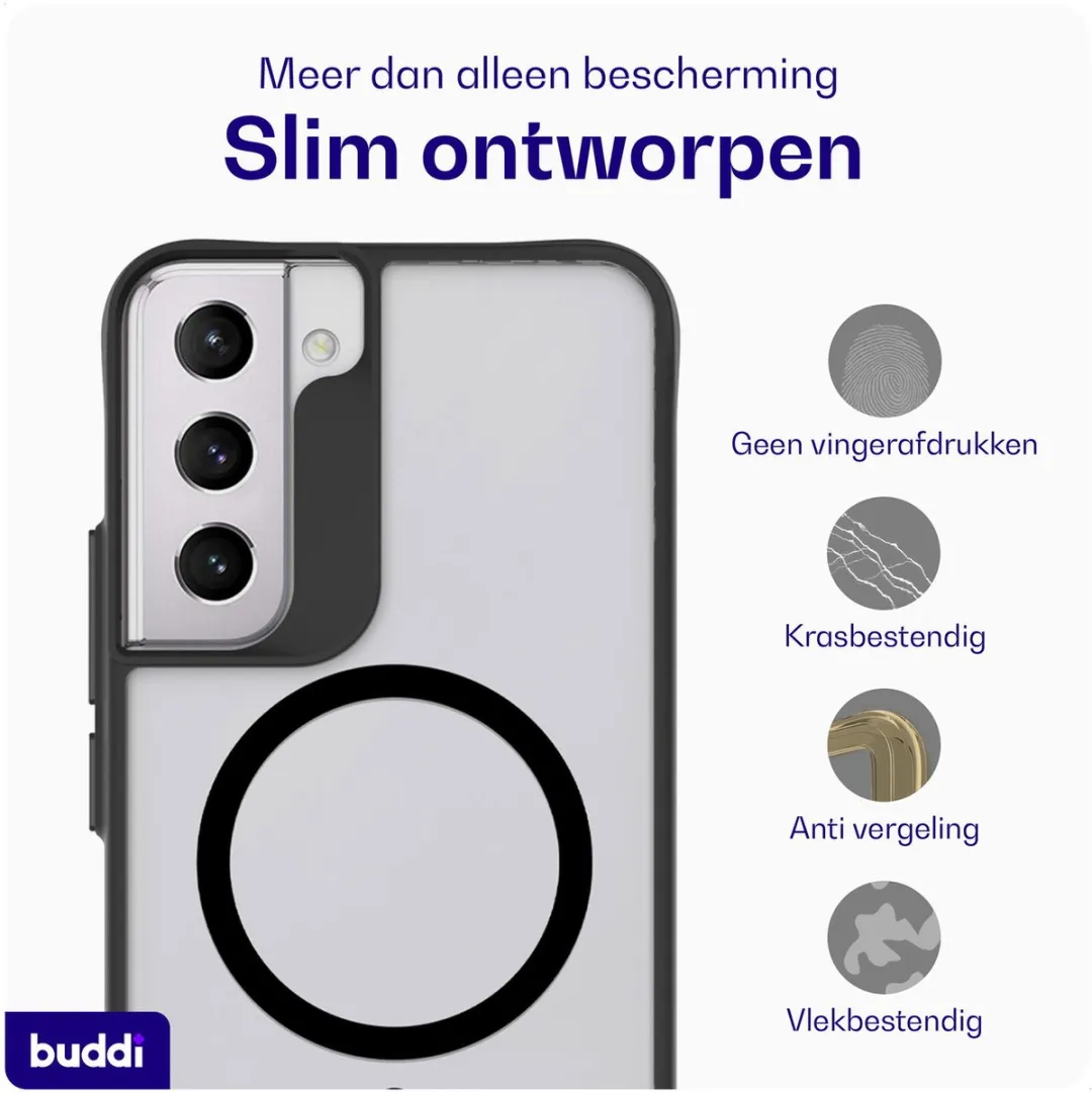 Buddi Hybrid Hoesje Samsung Galaxy S22 Plus - MagSafe - Matte Zwart