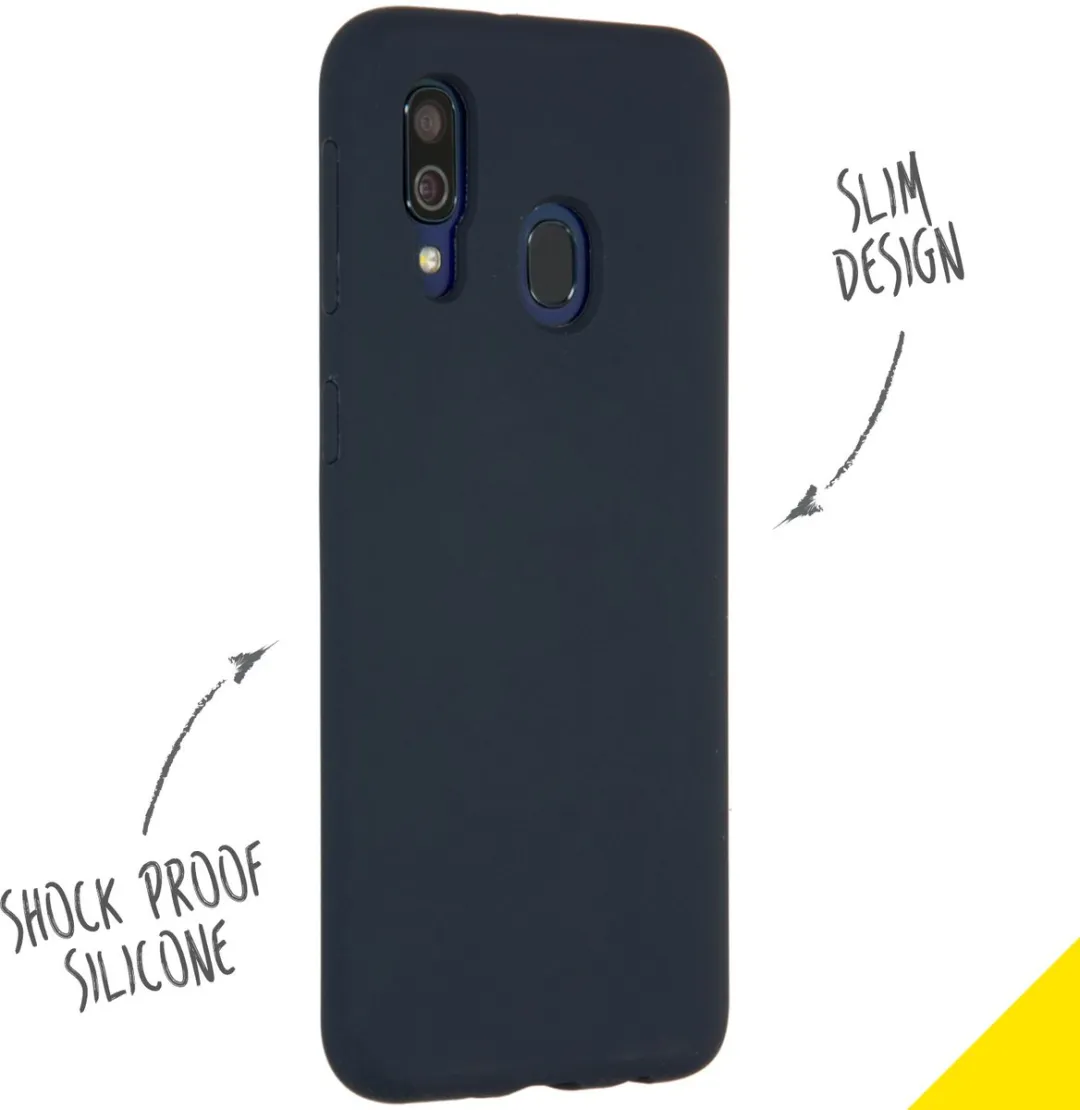 Accezz Hoesje Samsung Galaxy A40 - Donkerblauw