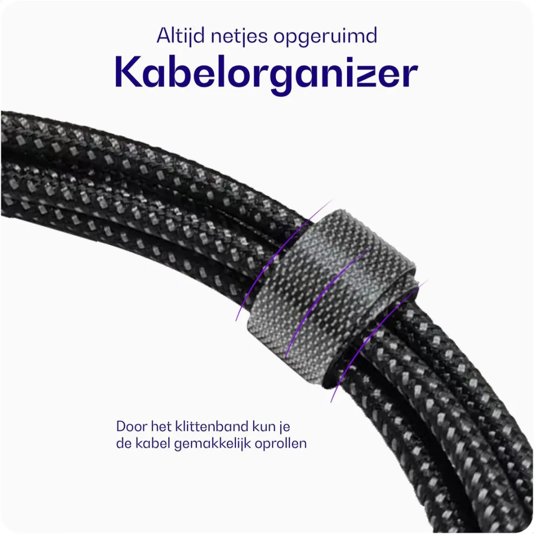 Buddi Flex USB-C naar Micro-USB Kabel 12W 1M - Zwart
