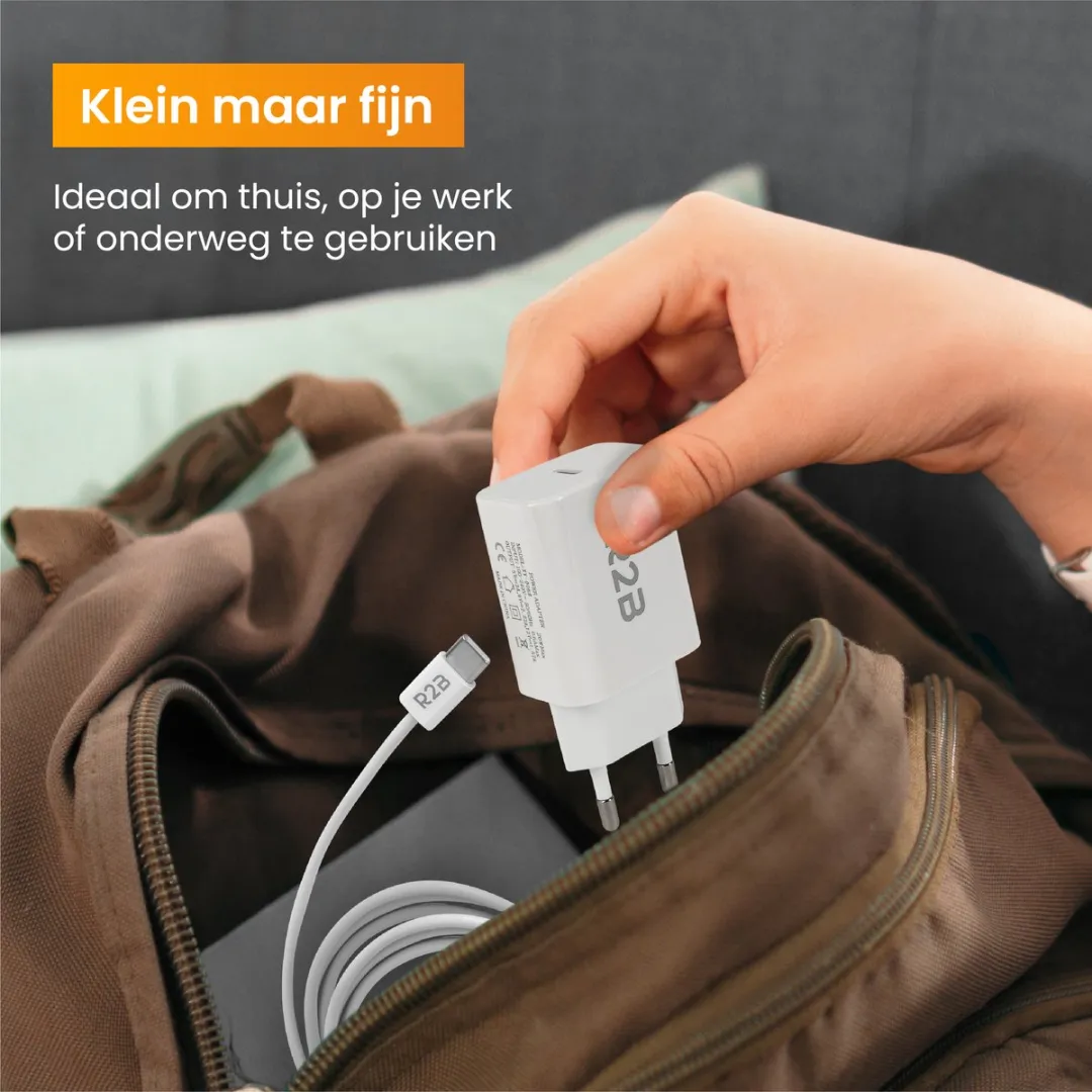 R2B USB-C naar USB-C Kabel 2m - Met Adapter