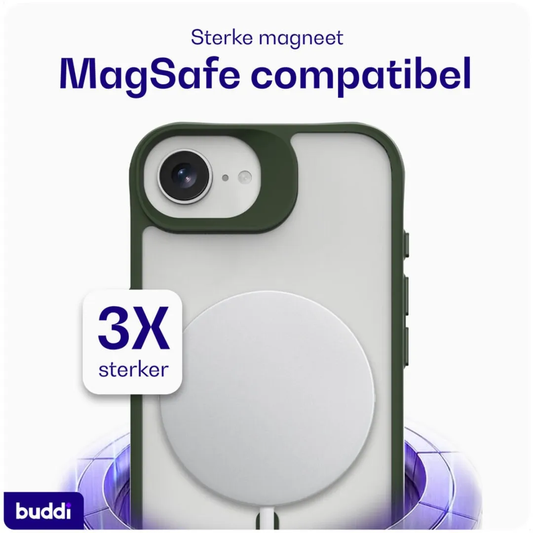 Buddi Hybrid Hoesje iPhone 17e/16e - MagSafe Groen