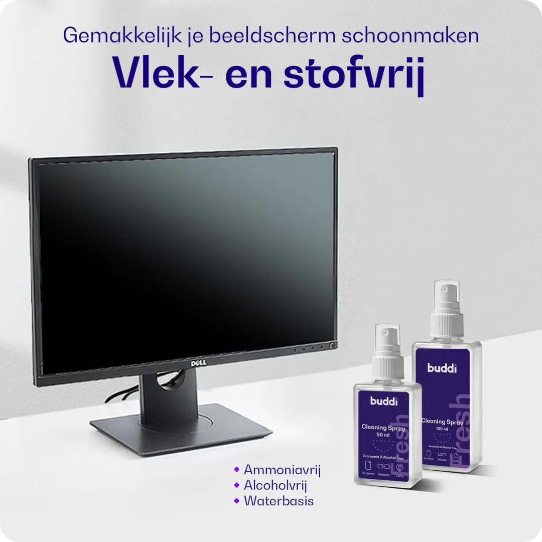 Buddi Fresh Schermreiniger Set 100ml - Paars