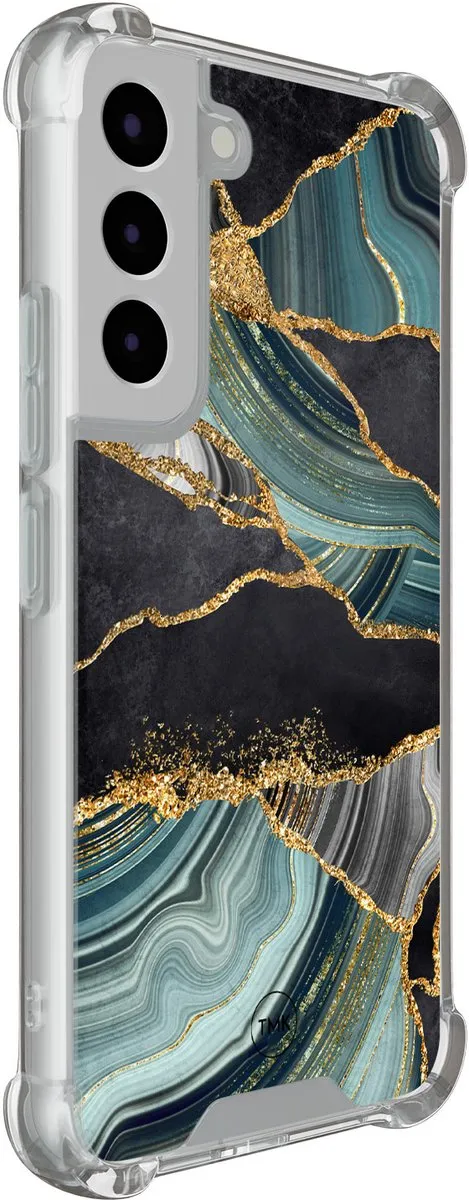 Casevibes Shockproof Hoesje Samsung Galaxy S22 S/S22/S/017 - Marble Jade Stone