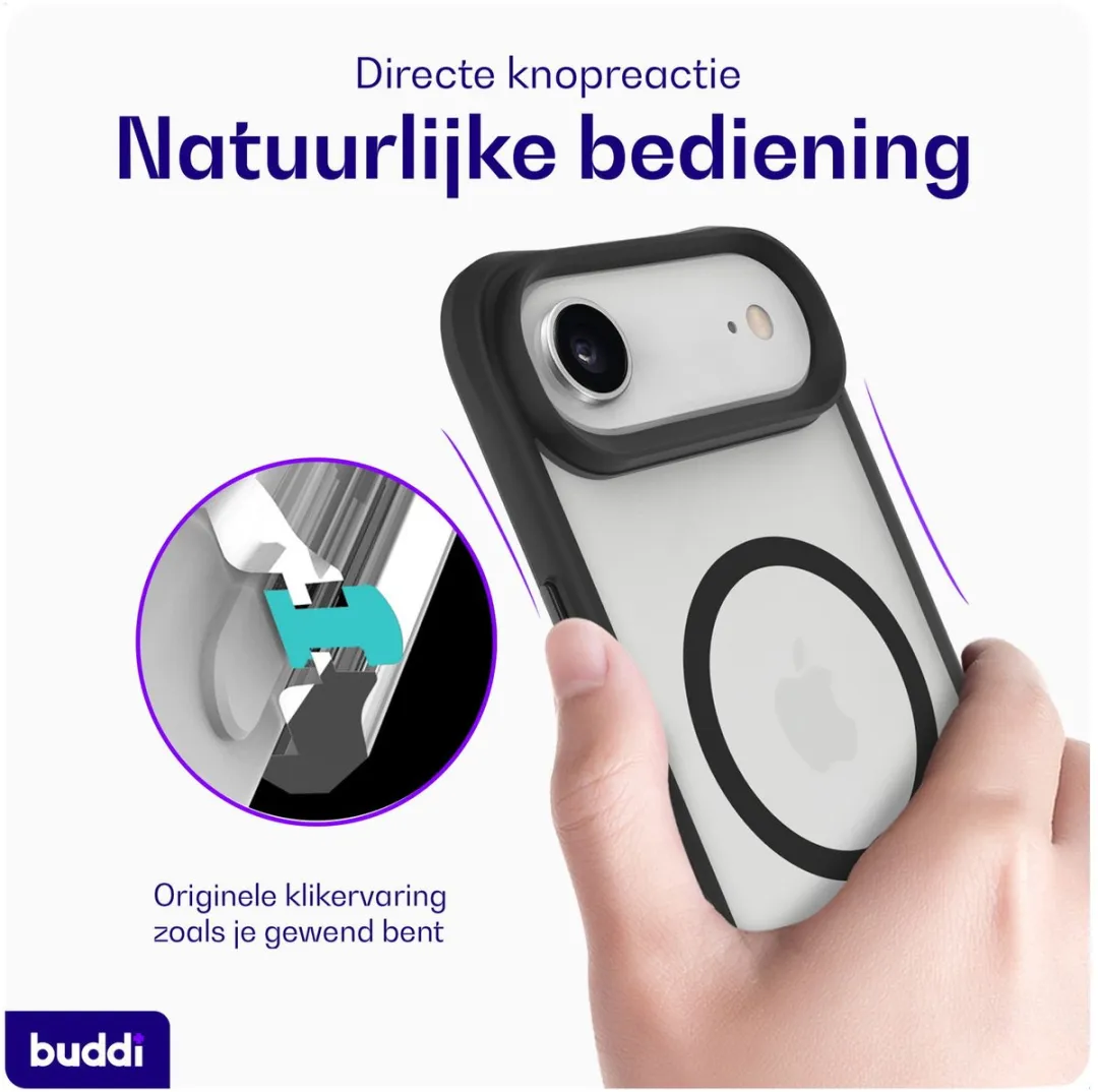 Buddi Hybrid Hoesje Apple iPhone Air - MagSafe Matte Zwart