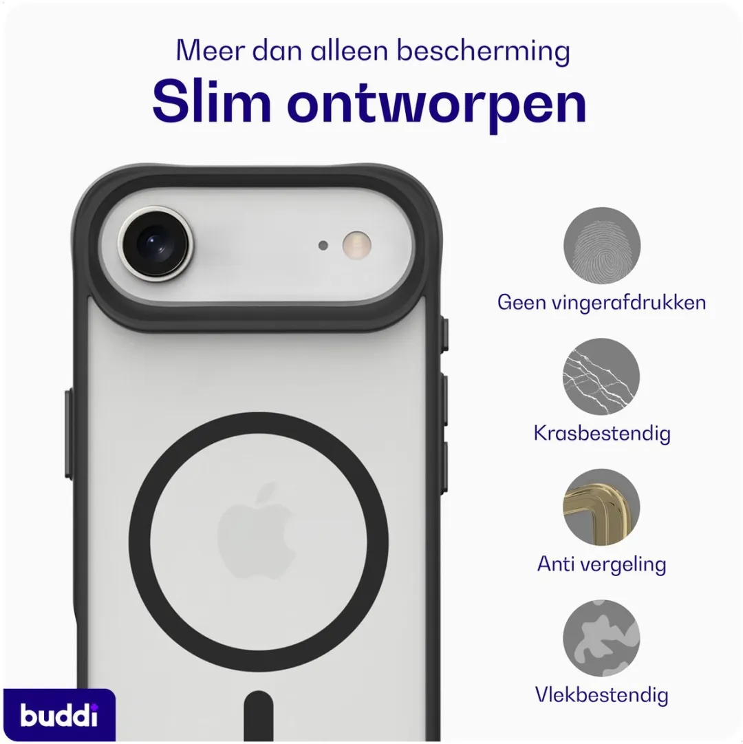 Buddi Hybrid Hoesje Apple iPhone Air - MagSafe Matte Zwart