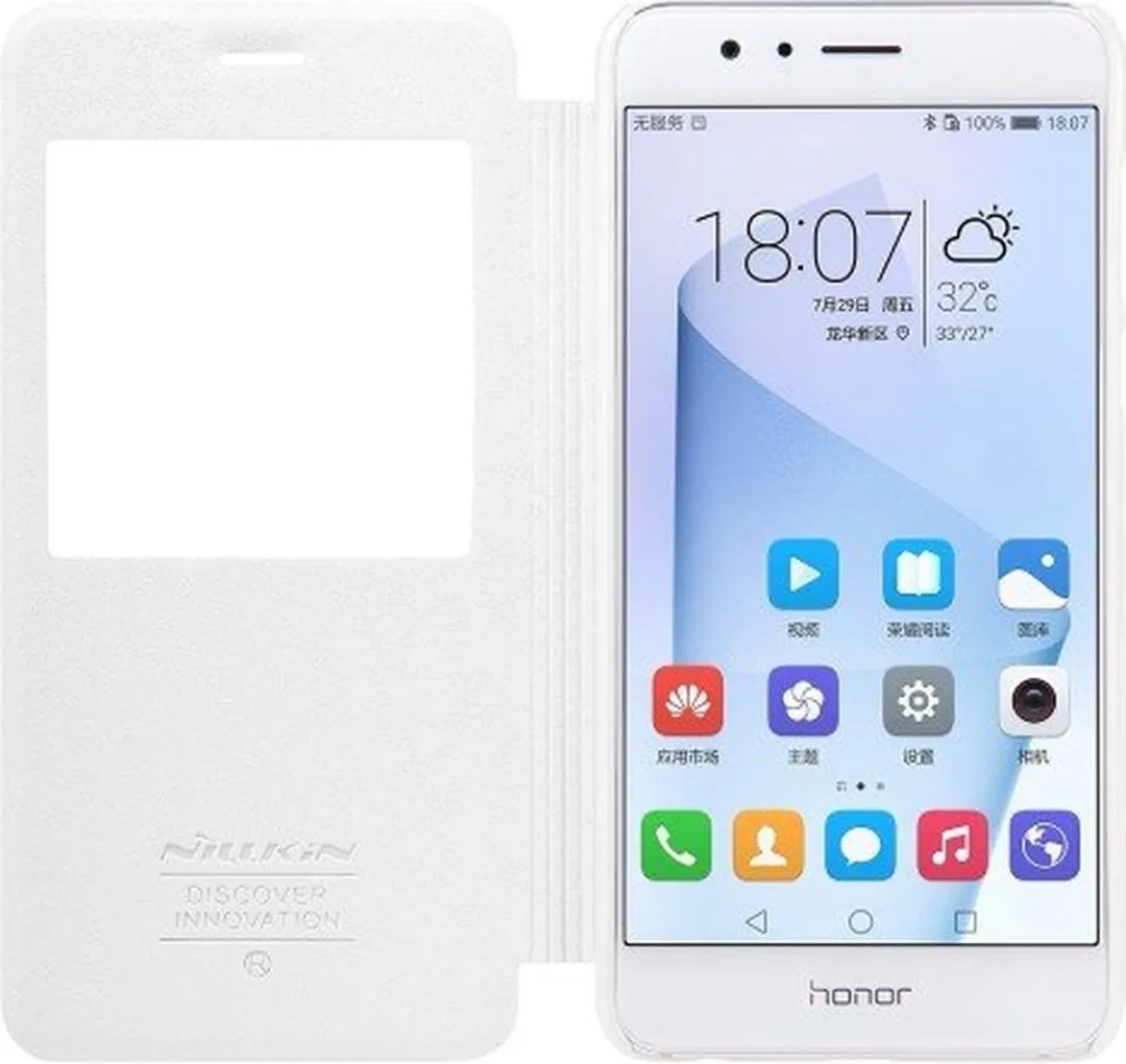 Nillkin Honor 8 Leather Case Sparkle Series - Wit - afbeelding 2 van 6