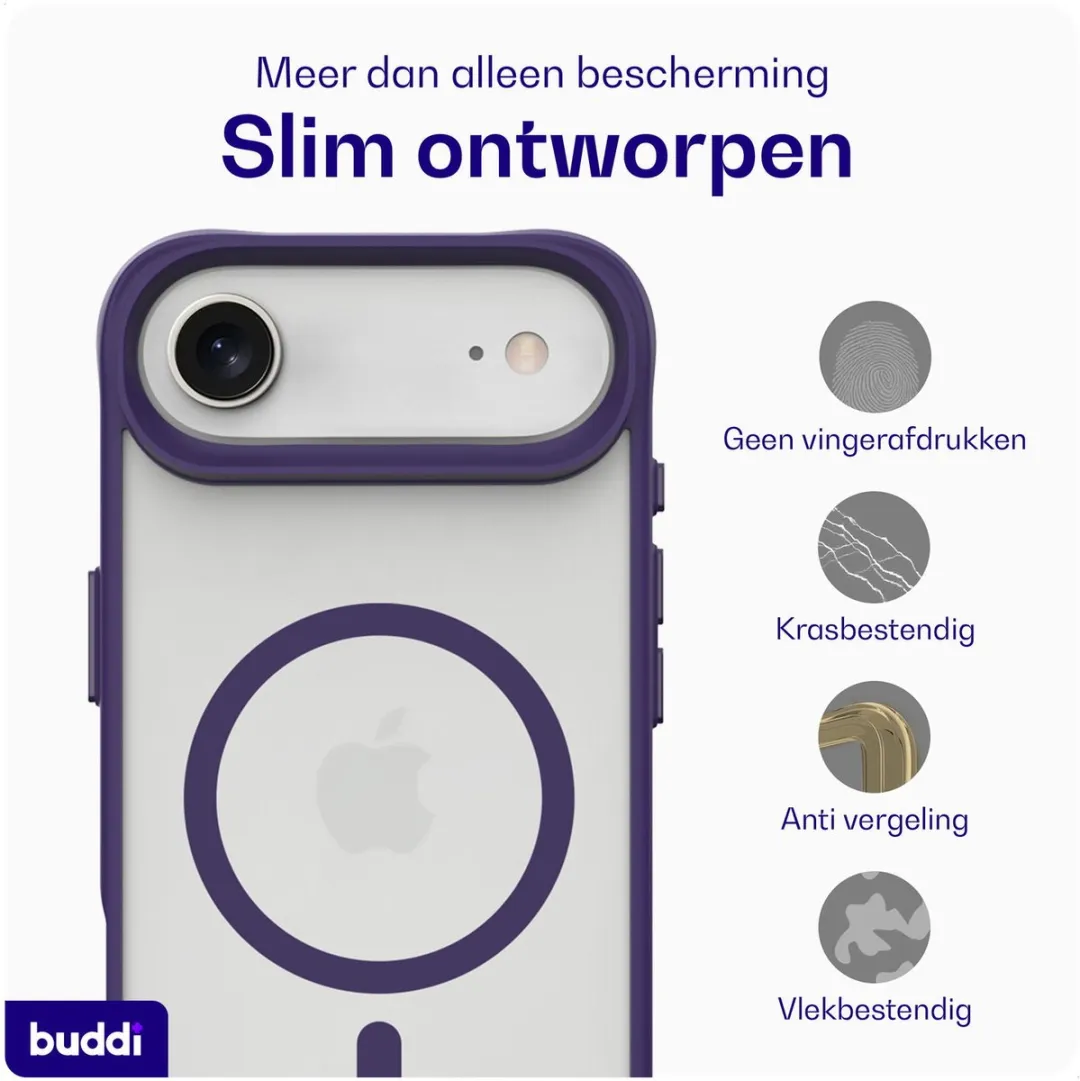Buddi Hybrid Hoesje Apple iPhone Air - MagSafe Paars - afbeelding 6 van 6