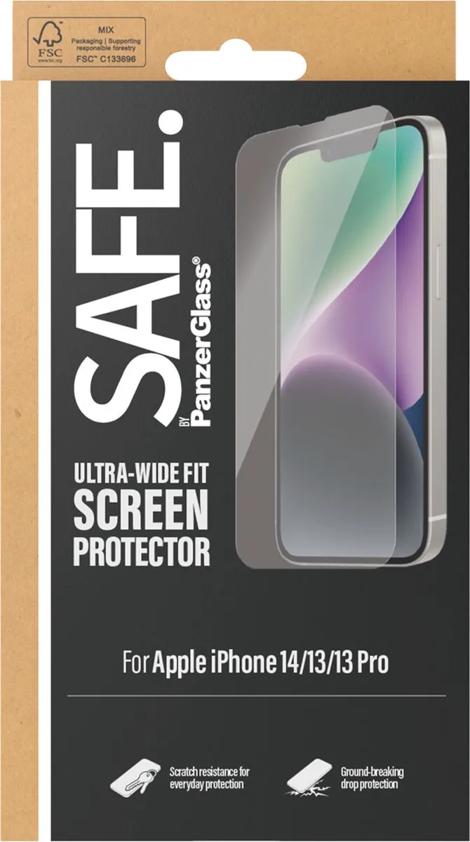 PanzerGlass SAFE iPhone 14 Screenprotector - Case Friendly