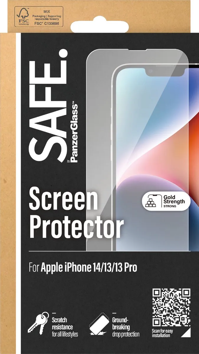 PanzerGlass SAFE iPhone 14 Screenprotector - Case Friendly
