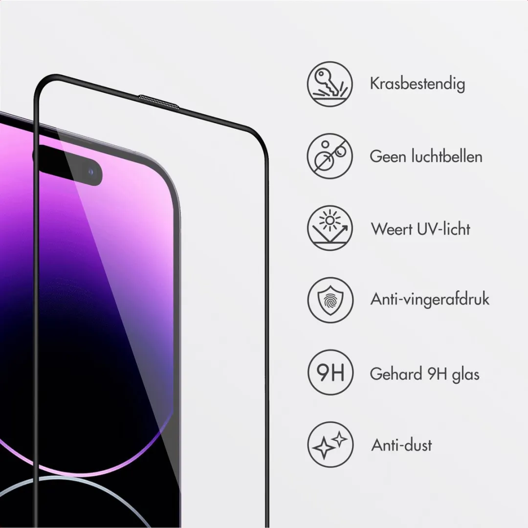 Accezz Screenprotector iPhone 14 Pro - Glas - Anti-stof applicator